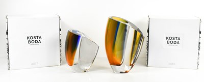 Lot 3 - Two Kosta Boda by Goran Warff crystal vases...