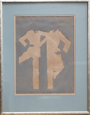 Lot 284 - 20th century papercut silhouette of two...