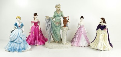 Lot 23 - A group of four porcelain ladies; Coalport...