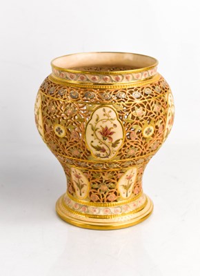 Lot 182 - A Royal Worcester blush ivory peach ground...