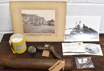Lot 116 - A group of items salvaged from HMS Montagu...
