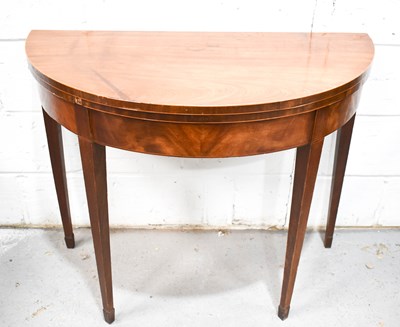 Lot 329 - A 19th century demi-lune card table, the top...