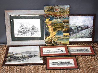 Lot 356 - A group of railway related pictures to include...