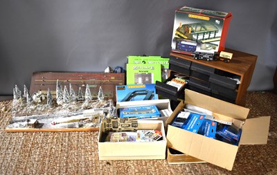 Lot 420 - A small model rail layout of a station during...