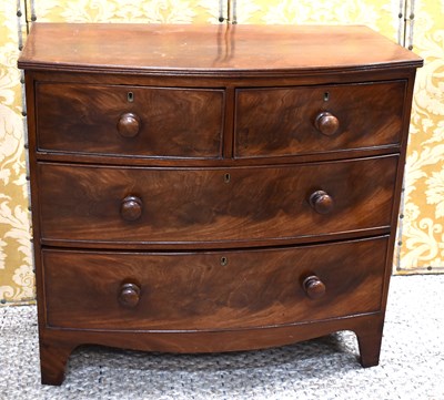 Lot 326 - A Victorian mahogany bow front chest of...