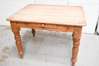Lot 327 - An antique pine table, with single drawer,...