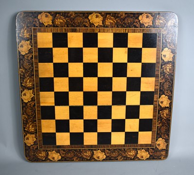 Lot 176 - A 19th century Tunbridge ware chess board, the...
