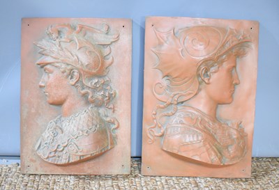 Lot 27 - A pair of Grand Tour terracotta portrait...