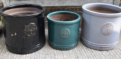Lot 342 - A group of garden terracotta glazed pots /...