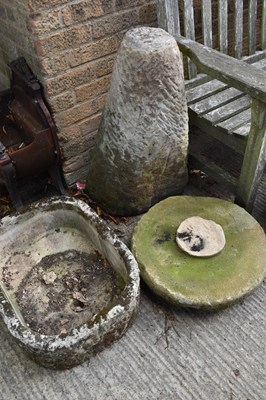 Lot 343 - An antique saddle stone, together with an...