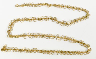Lot 264 - An 18ct gold chainmail weave necklace, 82cm, 45g.