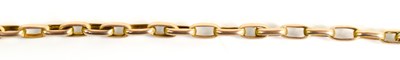 Lot 265 - A gold box link necklace, 112cm, 17g,...