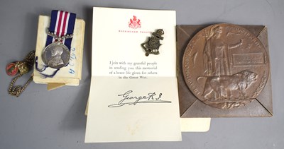 Lot 231 - A group of WWI militaria relating to Corporal...