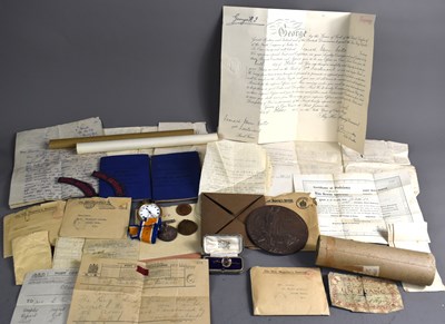Lot 232 - A collection of WWI militaria relating to...