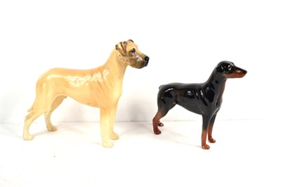 Lot 73 - A Beswick Doberman dog, 17.5cm high, and a...