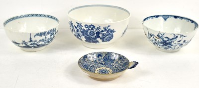 Lot 75 - Three 18th century blue and white porcelain...