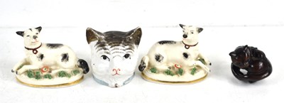 Lot 76 - A pair of 19th century Staffordshire porcelain...