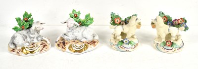 Lot 212 - A pair of 19th century Staffordshire porcelain...
