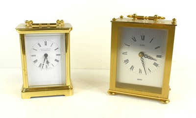 Lot 112 - Two brass cased carriage clocks, one retailed...