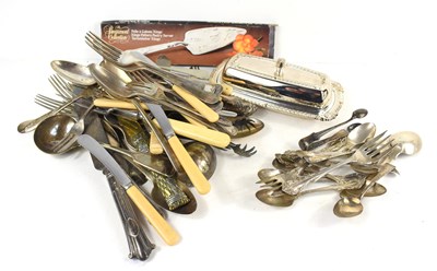 Lot 108 - A quantity of silver and silver plated cutlery...