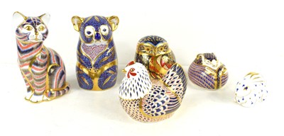 Lot 83 - A group of six Royal Crown Derby paperweights...