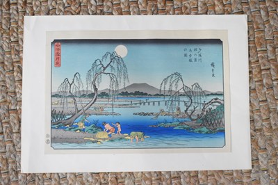 Lot 34 - Utagawa Hiroshige, Catching Sweetfish in the...