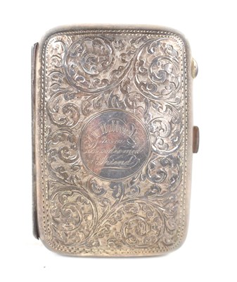 Lot 316 - A silver cigarette case with foliate...