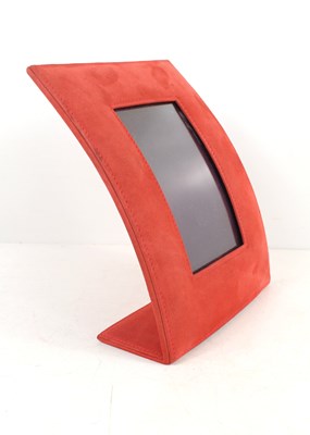 Lot 215 - An Asprey of London red suede photograph frame,...