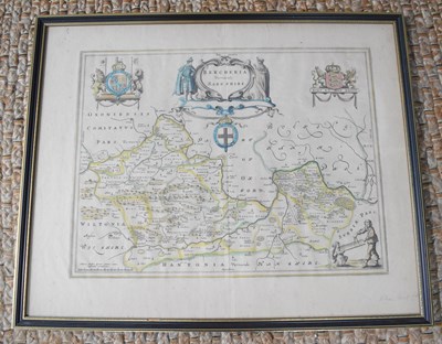 Lot 383 - A 19th century hand coloured print; map of...