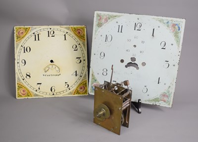 Lot 113 - Two 19th century painted grandfather clock...