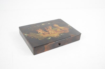 Lot 93 - A 19th century papier mache patch box of...