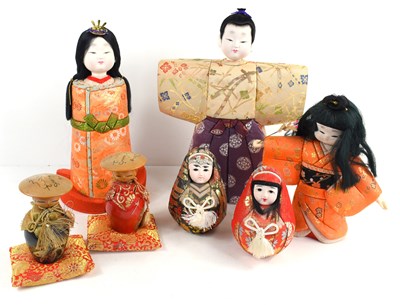 Lot 20 - A selection of Japanese Kimekomi dolls, of...