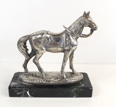 Lot 326 - A silver clad model horse, bearing London...