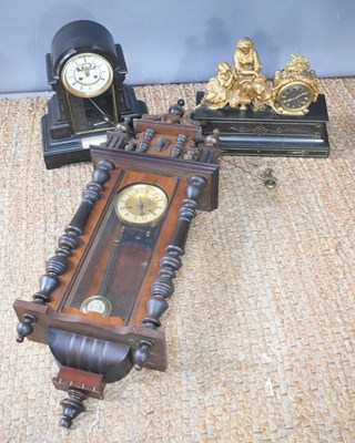 Lot 121 - A 19th century French gilt brass and slate...