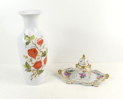Lot 67 - A Kaiser porcelain vase decorated with foliage...