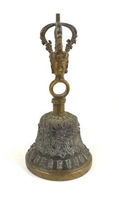 Lot 26 - An antique bronze Tibetan Ghanta ritual bell,...