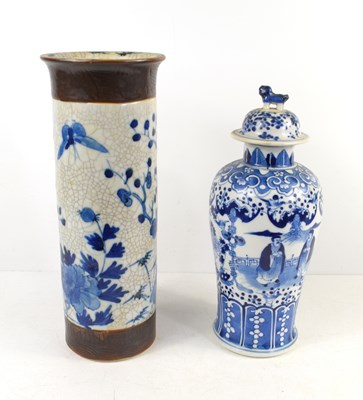 Lot 12 - A Chinese crackle glaze stoneware vase...
