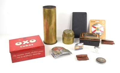 Lot 198 - A group of collectables to include a WWI brass...