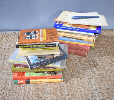 Lot 285 - A collection of railway related books to...