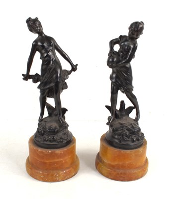 Lot 99 - After Auguste Moreau: A pair of bronze...