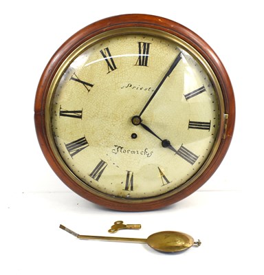 Lot 127 - A 19th century mahogany cased fusee wall clock,...