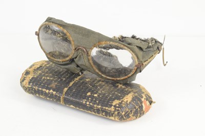 Lot 222 - An antique pair of driving / flying glasses,...