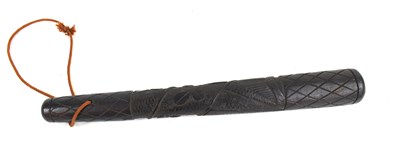 Lot 254 - A Victorian Irish bog oak truncheon / club of...