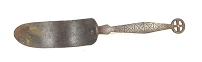 Lot 205 - A Georgian wrought iron potato rake for baked...