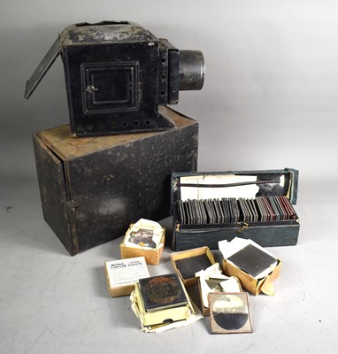 Lot 241 - An antique magic lantern viewer together with...