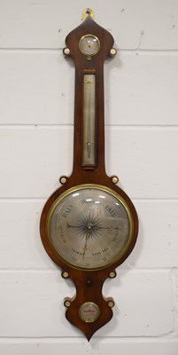 Lot 124 - A 19th century mahogany banjo barometer, by J....
