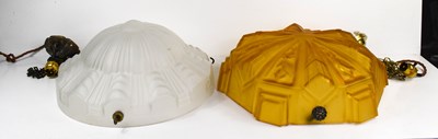 Lot 86 - Two Art Deco period pressed glass ceiling...