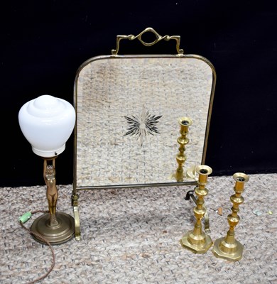 Lot 206 - An Art Deco period brass table lamp in the...