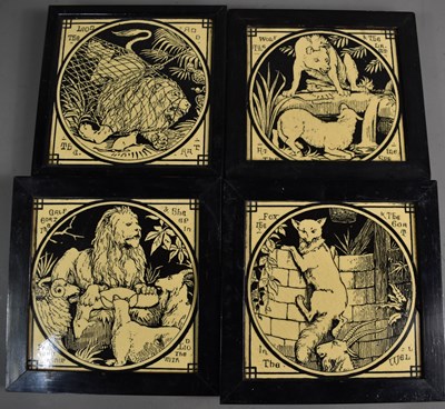 Lot 65 - A group of four Minton China Works tiles,...