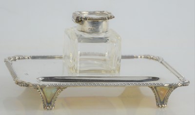 Lot 28 - An early 20th century silver pen tray with...